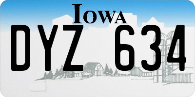 IA license plate DYZ634