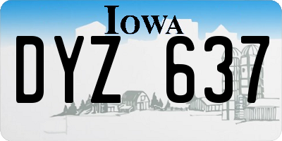 IA license plate DYZ637