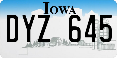 IA license plate DYZ645