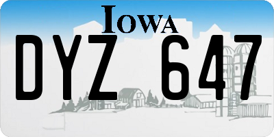 IA license plate DYZ647