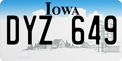 IA license plate DYZ649