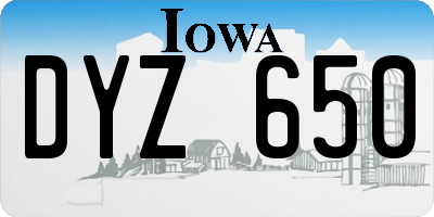 IA license plate DYZ650