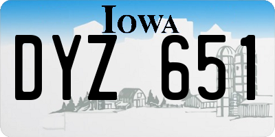 IA license plate DYZ651