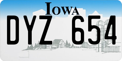 IA license plate DYZ654