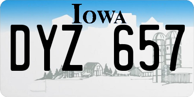 IA license plate DYZ657