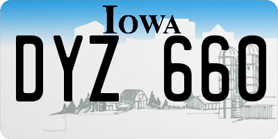 IA license plate DYZ660