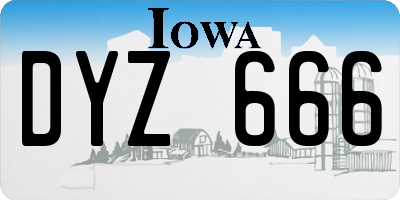 IA license plate DYZ666