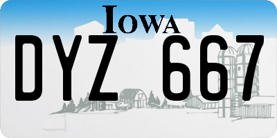 IA license plate DYZ667