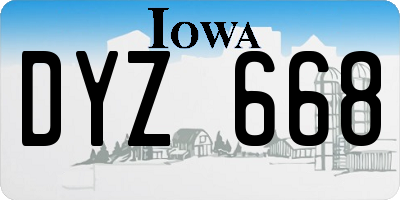 IA license plate DYZ668