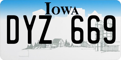 IA license plate DYZ669