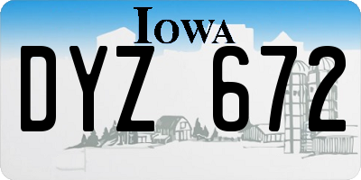IA license plate DYZ672