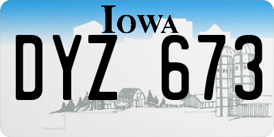 IA license plate DYZ673