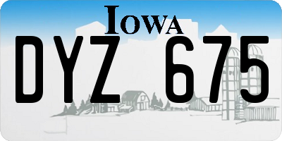 IA license plate DYZ675