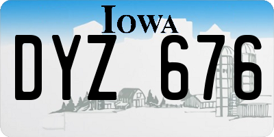 IA license plate DYZ676