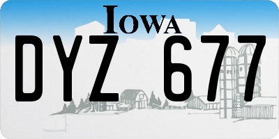 IA license plate DYZ677