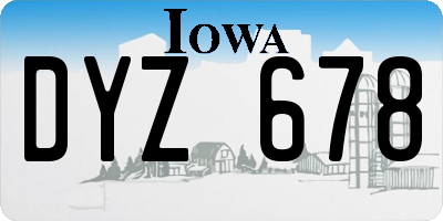 IA license plate DYZ678