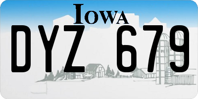 IA license plate DYZ679