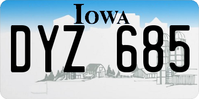 IA license plate DYZ685