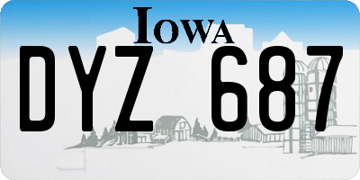 IA license plate DYZ687