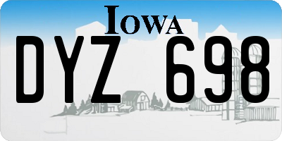 IA license plate DYZ698
