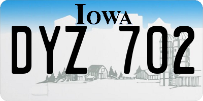 IA license plate DYZ702
