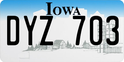 IA license plate DYZ703