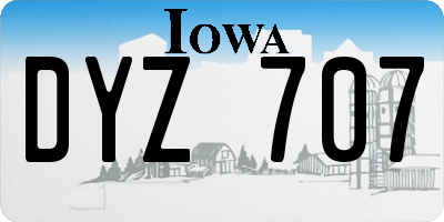 IA license plate DYZ707