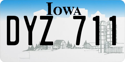 IA license plate DYZ711