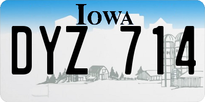 IA license plate DYZ714