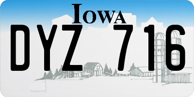 IA license plate DYZ716