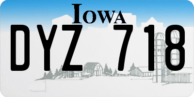 IA license plate DYZ718