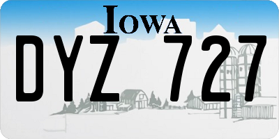 IA license plate DYZ727