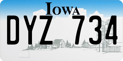 IA license plate DYZ734