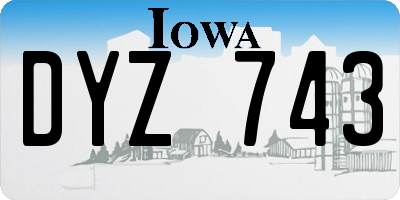 IA license plate DYZ743