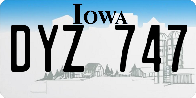 IA license plate DYZ747