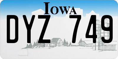 IA license plate DYZ749