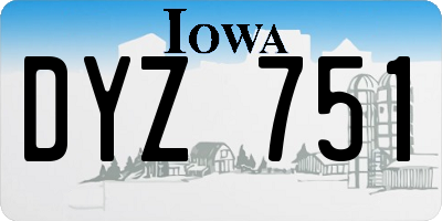IA license plate DYZ751