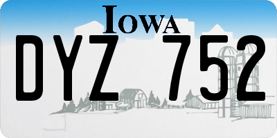 IA license plate DYZ752
