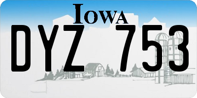IA license plate DYZ753