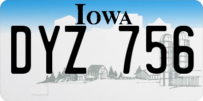 IA license plate DYZ756