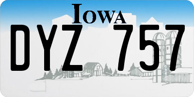 IA license plate DYZ757
