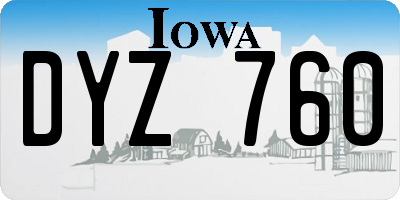 IA license plate DYZ760