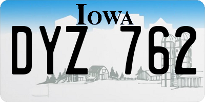 IA license plate DYZ762