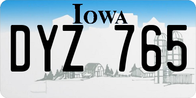 IA license plate DYZ765