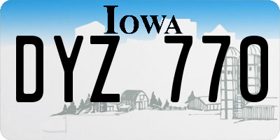 IA license plate DYZ770
