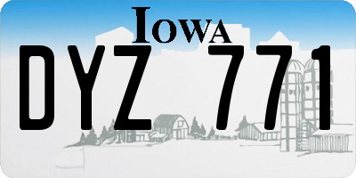 IA license plate DYZ771