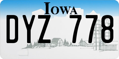IA license plate DYZ778