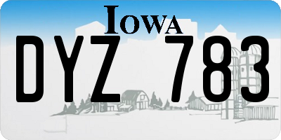 IA license plate DYZ783
