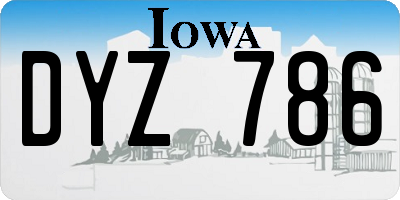 IA license plate DYZ786