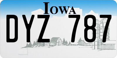 IA license plate DYZ787